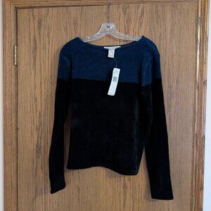 Womens velour long sleeve sweater